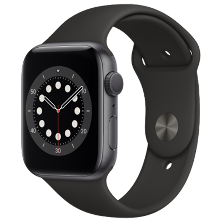 Picture of Apple watch series 6 GPS 44mm  Space Grey Case Black Sport Band
